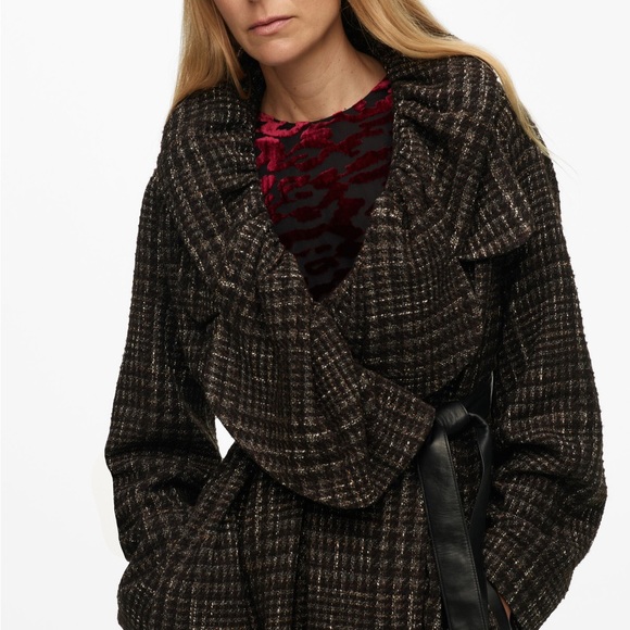 Zara Limited Edition Balloon Collar Long Coat - Sz M/L NWT - Picture 8 of 15